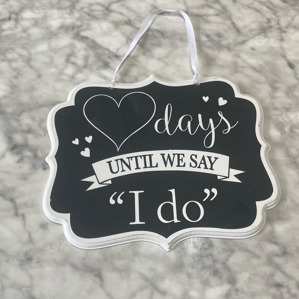 Wedding Countdown Chalkboard Hanging Sign
